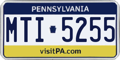 PA license plate MTI5255