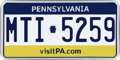 PA license plate MTI5259