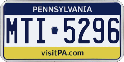 PA license plate MTI5296