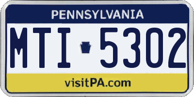 PA license plate MTI5302