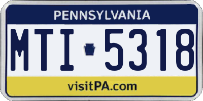 PA license plate MTI5318