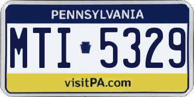 PA license plate MTI5329