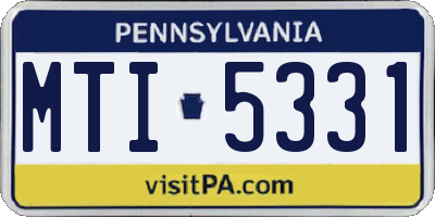 PA license plate MTI5331