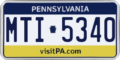 PA license plate MTI5340