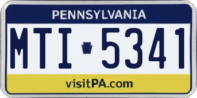 PA license plate MTI5341
