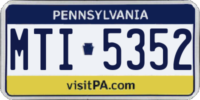 PA license plate MTI5352