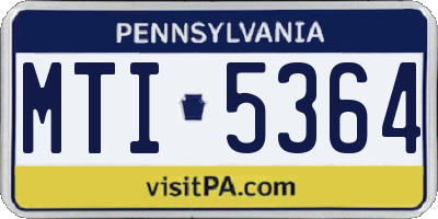 PA license plate MTI5364