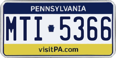 PA license plate MTI5366