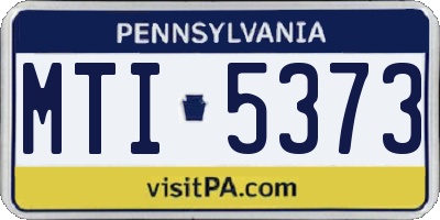 PA license plate MTI5373