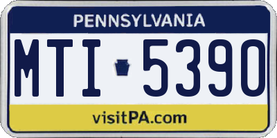 PA license plate MTI5390
