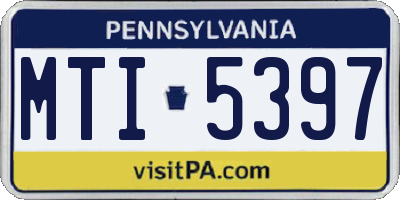 PA license plate MTI5397