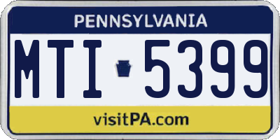 PA license plate MTI5399