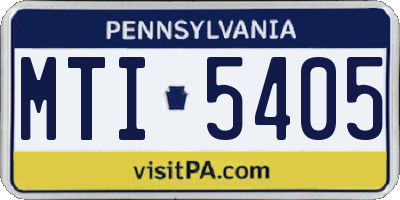 PA license plate MTI5405