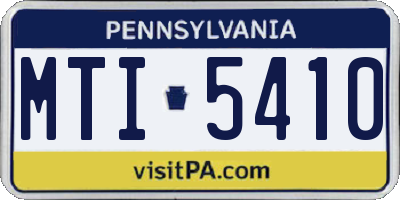 PA license plate MTI5410