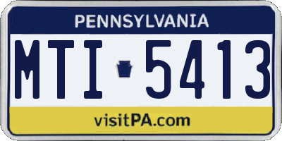 PA license plate MTI5413
