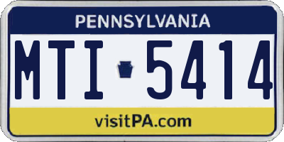 PA license plate MTI5414