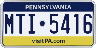 PA license plate MTI5416