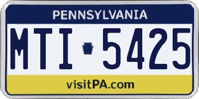 PA license plate MTI5425