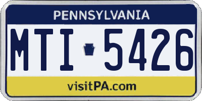 PA license plate MTI5426