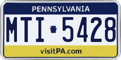 PA license plate MTI5428