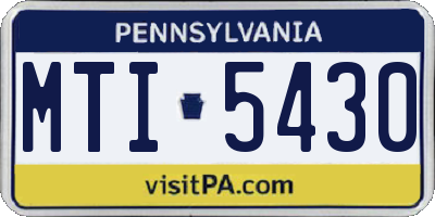 PA license plate MTI5430