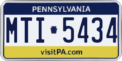 PA license plate MTI5434