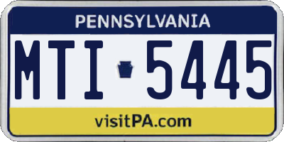 PA license plate MTI5445