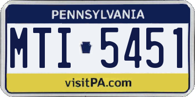 PA license plate MTI5451
