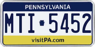 PA license plate MTI5452