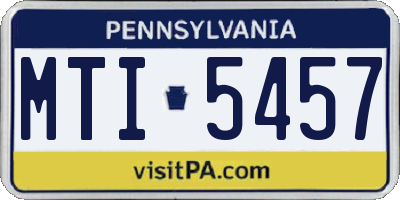 PA license plate MTI5457