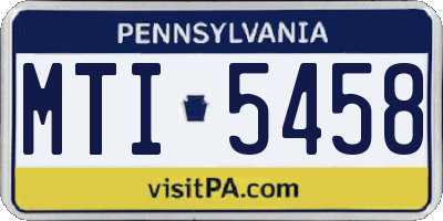 PA license plate MTI5458