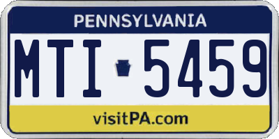 PA license plate MTI5459