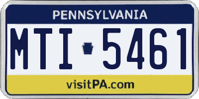 PA license plate MTI5461