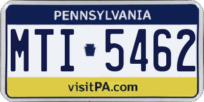 PA license plate MTI5462