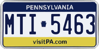 PA license plate MTI5463