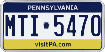 PA license plate MTI5470