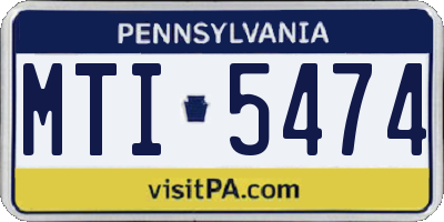 PA license plate MTI5474