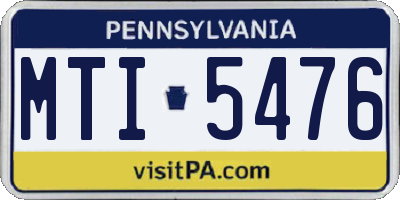PA license plate MTI5476