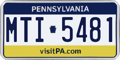 PA license plate MTI5481