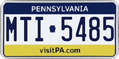 PA license plate MTI5485
