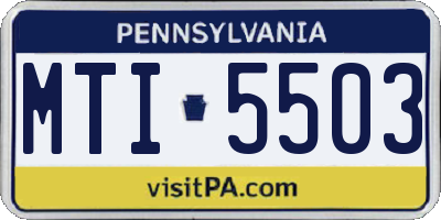 PA license plate MTI5503