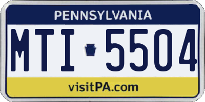 PA license plate MTI5504