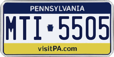 PA license plate MTI5505