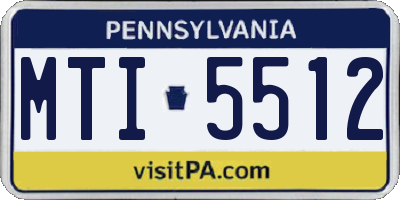 PA license plate MTI5512