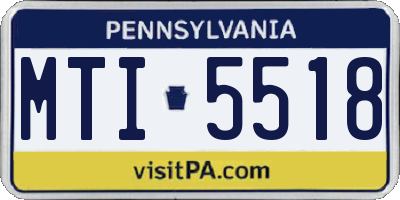PA license plate MTI5518