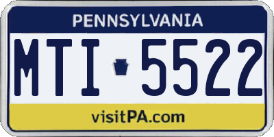 PA license plate MTI5522