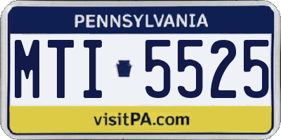PA license plate MTI5525