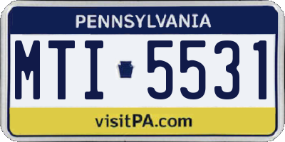 PA license plate MTI5531