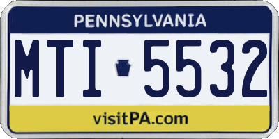 PA license plate MTI5532