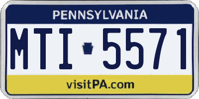 PA license plate MTI5571
